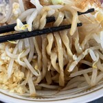 ラーメン もっけだの - 『汁なしニンニク野菜マシマシ』の麺