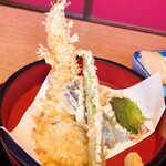 信州そば三城 - 大きな海老の天ぷら！！