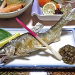 山形屋旅館 - 夕食（アユの塩焼き）