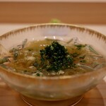 鮨 めい乃 - □茄子そうめん、じゅんさい