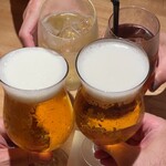 炭焼 うな富士 有楽町店 - 生ビールカンパーイ