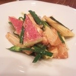 中国麺飯 勇 - 天然車海老と彩り春野菜ガーリック炒め