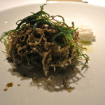 フロリレージュ - 牡蠣とおかひじきのフリット　鮑とその肝のヌイユ