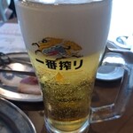 ホルモン青木 - 生BEER2杯目