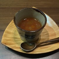 鉄板焼さわふじ - 車海老の出汁をつかったミネストローネ