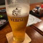 ふくろうの森 - 生ビールはエビスとスーパードライから選べます。