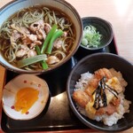 東家 - 料理写真:かしわそばミニカツ丼セット（税込1,200円）