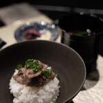 HIKARI - 〆牛しぐれ煮 ちりめん山椒 赤出汁 香の物