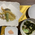 橋津屋 - 天ぷらと鱧とわかめの汁物