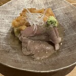 祇園 にし - 賀茂茄子の田楽と和牛ロースしゃぶしゃぶ