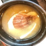 くし路 - 華かご御膳の、帆立稚貝の味噌汁