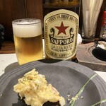 ポテトサラダ＆サッポロラガービール赤星