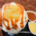 こひる庵 - 桃コンポートも今日は大ぶりでした♡