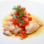 レストラン オオツ - 2024.7 那珂湊産1.5kgサイズ常陸乃国いせ海老 フルーツトマトのソース ケッパー エストラゴンオイル