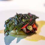 レストラン オオツ - 2024.7 那珂湊産根本兄弟の真蛸 じゃがいものピュレ ゆずもファーム産スイスチャード