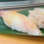 すし屋のやま八 - 料理写真:♦天然ヒラメ 新しいので身が固く締まっており噛むほどに甘みが
