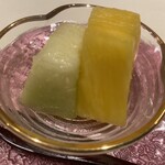 鮨 みずかみ  - メロンとパイナップル