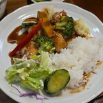 キッチン ブルー グローブ - 再びワンプレート