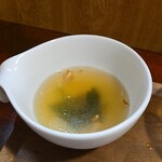 キッチン ブルー グローブ - スープも最後