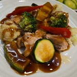 キッチン ブルー グローブ - 反対側から、ハニーバルサミコソースまタップリ！！