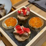 コムトゥヴ - フォアグラ キャロルのクッキー、いくら フロマージュ