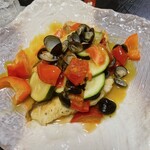 割烹 むら山 - 鯛唐揚げのしめじと野菜餡かけ