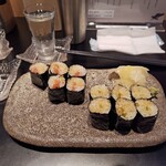 ワタリガラス - ネギトロ巻きと涙巻き。涙巻きは、ハマル!日本酒も進む!