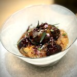 マンサルヴァ - 茄子、アメチェ、そしてヴィンコットと、いずれも同系統の色合いの統一感。
      茄子のアイスの香ばしさがいい♪