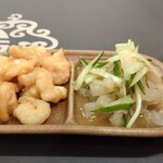 北京飯店 - ほろよいセット　海老の天ぷら　クラゲ酢の物