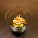 味幸 - バチコ、秋田黒海蘊、瓜の酢の物