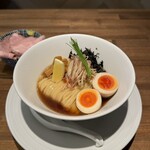 酒肴場 屯 - 【限定】冷やしらぁ麺 がごめ昆布水×煮干出汁¥1200、白ご飯¥150