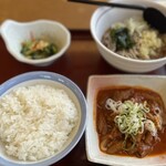山田うどん - 料理写真:赤パンチセット　冷たいお蕎麦