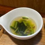 キッチン ブルー グローブ - スープも最後