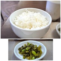 老上海 陸氏厨房 - ◆ご飯の質は普通 ◆高菜に枝豆を合わせた「香の物」が意外に美味しい。♪