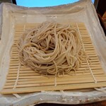 そば居酒屋 楽 - ▷ざるそば
先ずはそばを食べる前の儀式❔w

鼻の近くまで近づけてそばの香りを嗅いでみたけれど
そばの香りはほぼしなかった

味わいはそばの味わいは、何とかしてるけれど