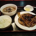 Gozen bou - ナスのみそ炒め定食（680円）