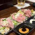 やきとん えん家 - 肉刺し3種盛り 