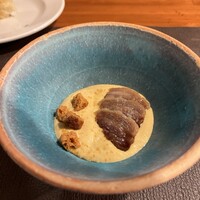 ジビヱ 岸井家 - イノシシのパンチェッタと冷たいコーンスープ