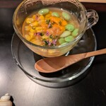 勇雀 - 雲丹乗せ枝豆コーンの冷製茶碗蒸し