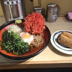 そばの神田東一屋 - アサソバビンボー！　
      冷し朝そば＋紅しょうが天＋いなり！
