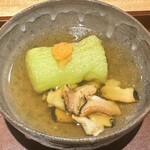 馳走 啐啄一十  - 広島産揚げ茄子、地栄螺