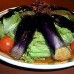 Fried eggplant with ginger soy sauce