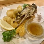 天満天神飯店 - ハモのフリットはお頭付き！ハモの歯ってすごく鋭いのね。面白い！