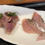 東日本橋　かどわき - 刺身二点盛りは　　鰹カツオ　と　鰆サワラ