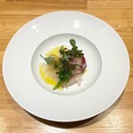洋食 おがた - 前菜　明石鯛のカルパッチョ