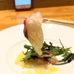 洋食 おがた - 前菜　明石鯛のカルパッチョ