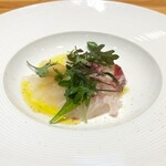 洋食 おがた - 前菜　明石鯛のカルパッチョ