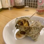 カキと酒 喰貝 - さざえ壺焼き