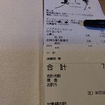 寿し芳 - レシート。