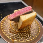 北海道焼肉 北うし - 北海道和牛フィレ トリュフステーキサンド